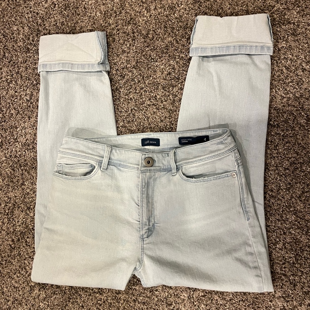 J.Jill denim. 4. High rise cropped. Light blue denim. Like new.